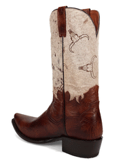 Dan Post DP80516 Mens Rodeo Hair On Leather Boot Brown innder side and back view. If you need any assistance with this item or the purchase of this item please call us at five six one seven four eight eight eight zero one Monday through Saturday 10:00a.m EST to 8:00 p.m EST