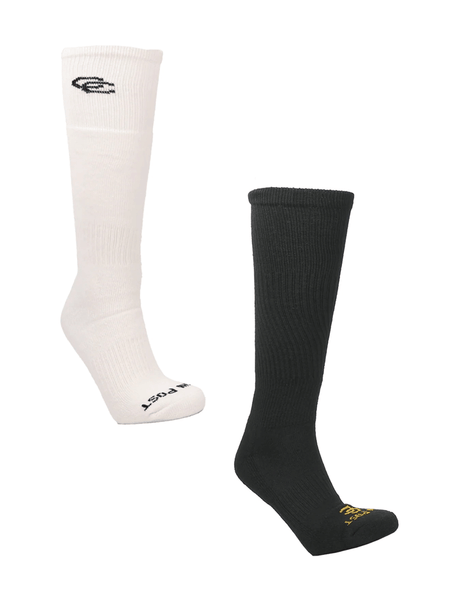 Dan Post DPCBC Mens Over The Calf Cowboy Socks White Or Black side view. If you need any assistance with this item or the purchase of this item please call us at five six one seven four eight eight eight zero one Monday through Saturday 10:00a.m EST to 8:00 p.m EST