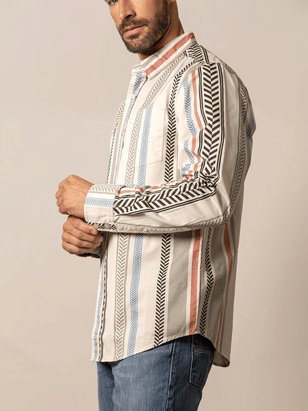 Kimes Ranch DOUBLE TAP Mens Long Sleeve Western Shirt Black side view. If you need any assistance with this item or the purchase of this item please call us at five six one seven four eight eight eight zero one Monday through Saturday 10:00a.m EST to 8:00 p.m EST