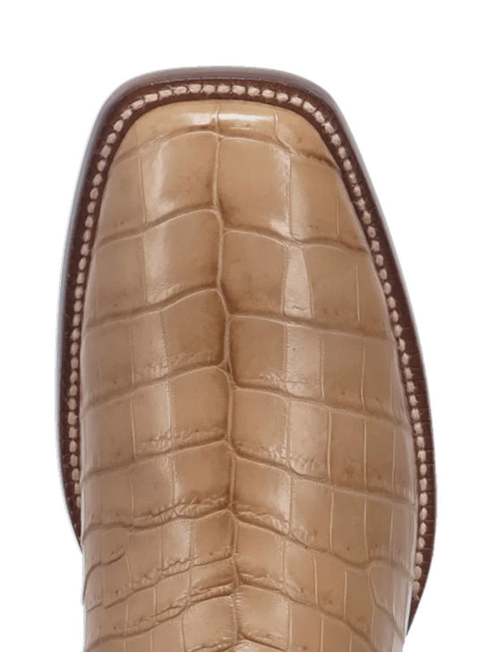 Dan Post GL106 Mens Gold Label SUTTER Crocodile Boot Bay Apache Tan toe view. If you need any assistance with this item or the purchase of this item please call us at five six one seven four eight eight eight zero one Monday through Saturday 10:00a.m EST to 8:00 p.m EST