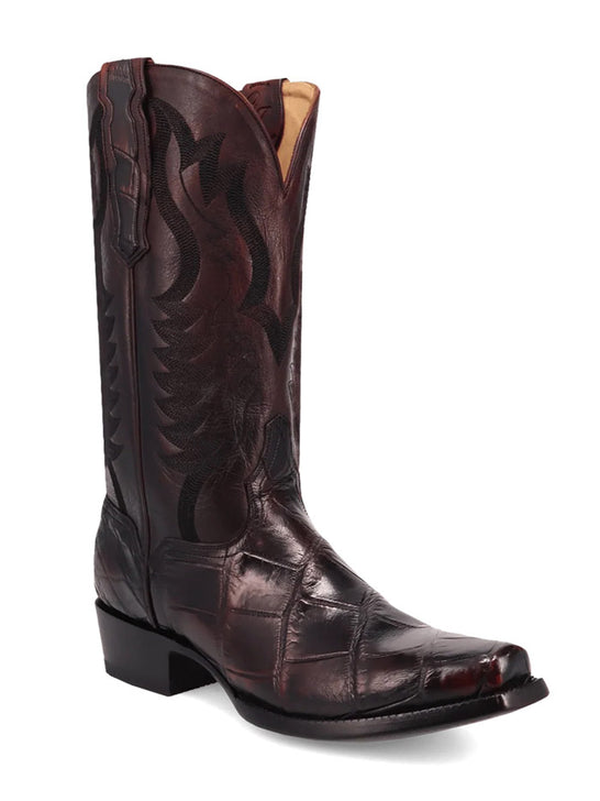 Dan Post GL107 Mens Gold Label DELANO Alligator Boot Black Cherry front and side view. If you need any assistance with this item or the purchase of this item please call us at five six one seven four eight eight eight zero one Monday through Saturday 10:00a.m EST to 8:00 p.m EST
