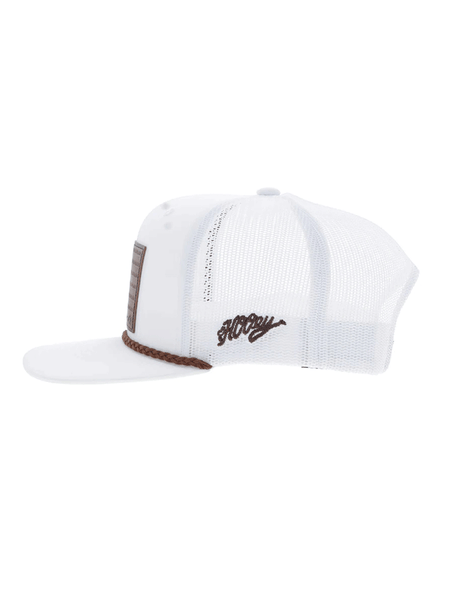 Hooey 2510T-WH LIBERTY ROPER Leather Flag Patch Hat White left side view. If you need any assistance with this item or the purchase of this item please call us at five six one seven four eight eight eight zero one Monday through Saturday 10:00a.m EST to 8:00 p.m EST
