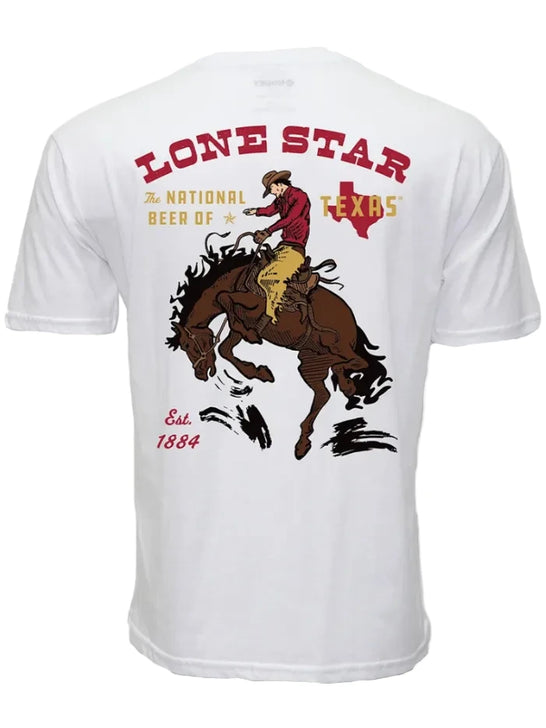 Hooey HT2664WH Mens Lone Star T-Shirt White back view. If you need any assistance with this item or the purchase of this item please call us at five six one seven four eight eight eight zero one Monday through Saturday 10:00a.m EST to 8:00 p.m EST