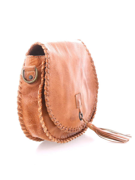 Bed Stu A450380-OTDD-X Womens Half Moon Crossbody Handbag Tan Rustic side view. If you need any assistance with this item or the purchase of this item please call us at five six one seven four eight eight eight zero one Monday through Saturday 10:00a.m EST to 8:00 p.m EST
