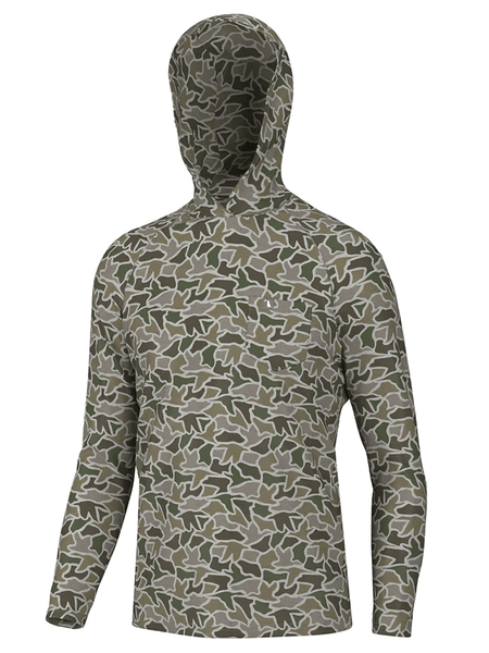 Local Boy Outfitters L1400084-DCC Mens Heather Blend Hoddie Duck Camo front view. If you need any assistance with this item or the purchase of this item please call us at five six one seven four eight eight eight zero one Monday through Saturday 10:00a.m EST to 8:00 p.m EST