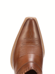 Lucchese I6115 Womens KIM Western Mule Golden Tan toe view from above. If you need any assistance with this item or the purchase of this item please call us at five six one seven four eight eight eight zero one Monday through Saturday 10:00a.m EST to 8:00 p.m EST
