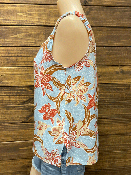 Santiki 6296-1360 Womens Sicily Top Blue Lilly side view. If you need any assistance with this item or the purchase of this item please call us at five six one seven four eight eight eight zero one Monday through Saturday 10:00a.m EST to 8:00 p.m EST