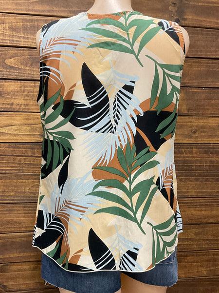 Santiki 6147-1291 Womens Ashleigh Sleeveless Top Tan back view. If you need any assistance with this item or the purchase of this item please call us at five six one seven four eight eight eight zero one Monday through Saturday 10:00a.m EST to 8:00 p.m EST