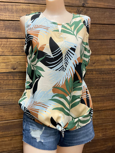 Santiki 6147-1291 Womens Ashleigh Sleeveless Top Tan front view. If you need any assistance with this item or the purchase of this item please call us at five six one seven four eight eight eight zero one Monday through Saturday 10:00a.m EST to 8:00 p.m EST