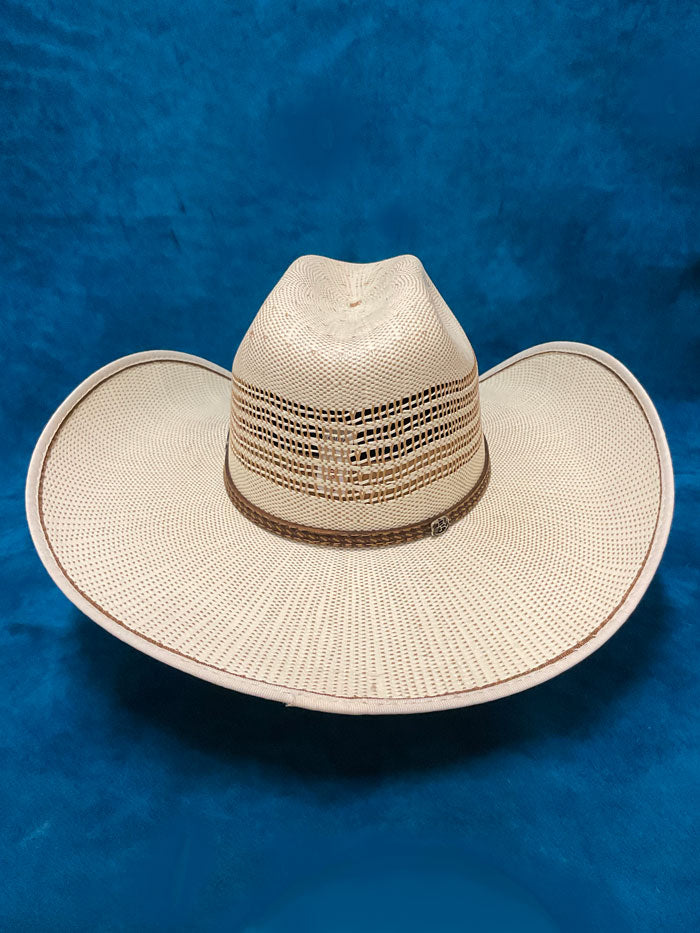 Justin JS3B30BEND BENDER Straw Cowboy Hat Ivory side and front view. If you need any assistance with this item or the purchase of this item please call us at five six one seven four eight eight eight zero one Monday through Saturday 10:00a.m EST to 8:00 p.m EST