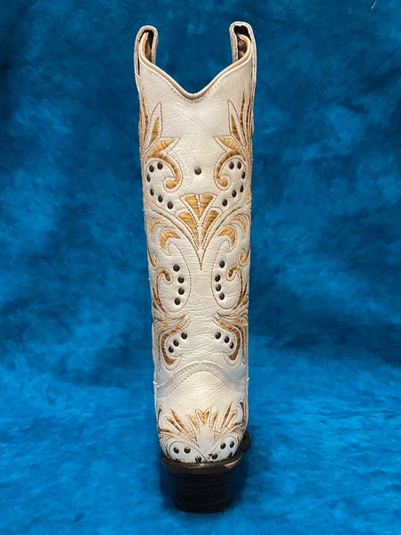 Circle G L5967 Ladies Embroidery And Studs Boots Pearl back view. If you need any assistance with this item or the purchase of this item please call us at five six one seven four eight eight eight zero one Monday through Saturday 10:00a.m EST to 8:00 p.m EST