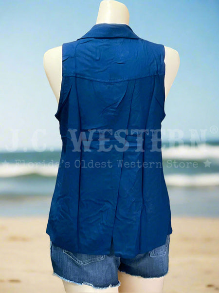 Santiki 4666-1581 Womens Lindy Sleeveless Top Navy back view. If you need any assistance with this item or the purchase of this item please call us at five six one seven four eight eight eight zero one Monday through Saturday 10:00a.m EST to 8:00 p.m EST