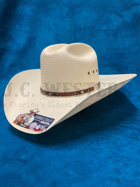 Resistol RSPALO-304281 PALO DURO 8X George Strait Collection Straw Hat Natural side/ front view. If you need any assistance with this item or the purchase of this item please call us at five six one seven four eight eight eight zero one Monday through Saturday 10:00a.m EST to 8:00 p.m EST