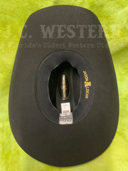Resistol BWAMSK-304107AL Kids Jason Aldean Collection Amarillo Sky Felt Hat Black inside view. If you need any assistance with this item or the purchase of this item please call us at five six one seven four eight eight eight zero one Monday through Saturday 10:00a.m EST to 8:00 p.m EST