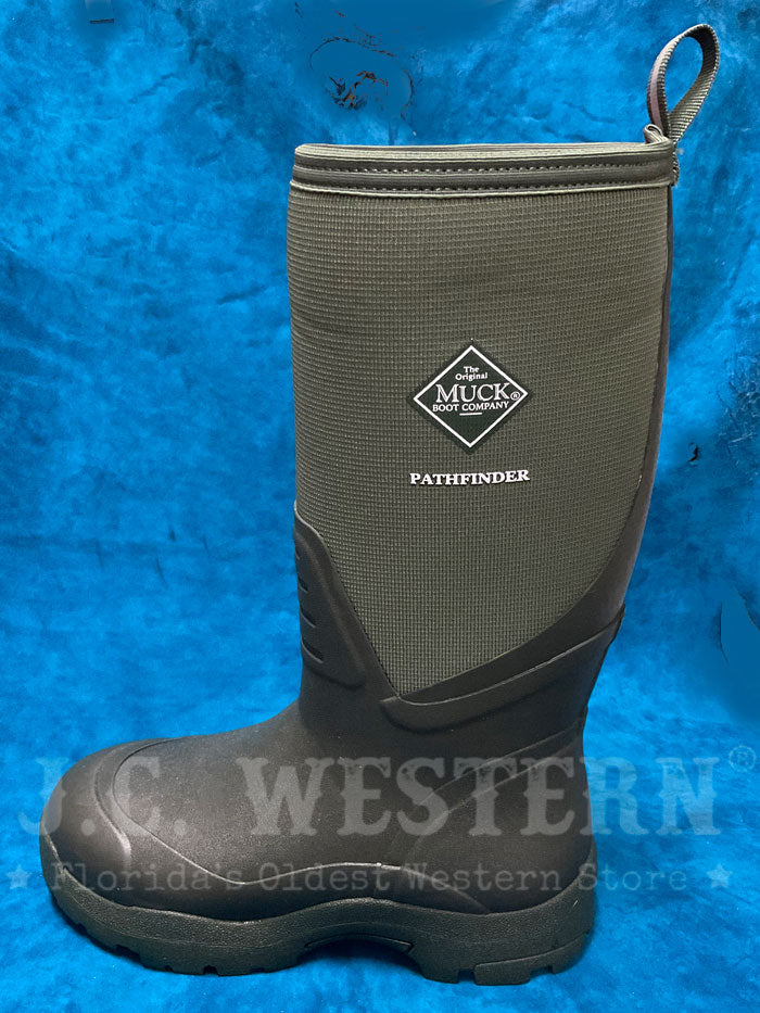 Muck MPFM300 Mens Pathfinder Classic Tall Boot Moss Green side / front view pair. If you need any assistance with this item or the purchase of this item please call us at five six one seven four eight eight eight zero one Monday through Saturday 10:00a.m EST to 8:00 p.m EST