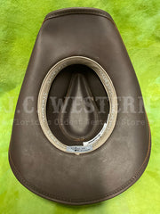 Stetson TRROXB-8434MC ROXBURY Shapeable Leather Western Hat Mocha inside view. If you need any assistance with this item or the purchase of this item please call us at five six one seven four eight eight eight zero one Monday through Saturday 10:00a.m EST to 8:00 p.m EST