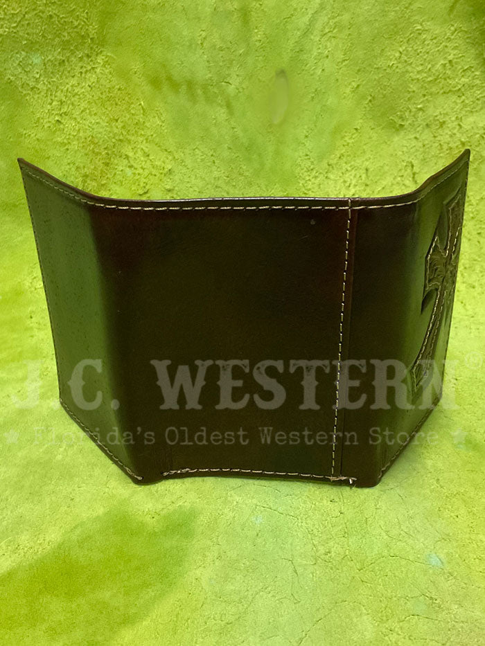 Nocona N5487244 Mens TriFold Leather Wallet Brown front view. If you need any assistance with this item or the purchase of this item please call us at five six one seven four eight eight eight zero one Monday through Saturday 10:00a.m EST to 8:00 p.m EST