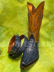 Black Jack 15756 Mens Crocodile Burnished Jean Blue with matching boot. If you need any assistance with this item or the purchase of this item please call us at five six one seven four eight eight eight zero one Monday through Saturday 10:00a.m EST to 8:00 p.m EST