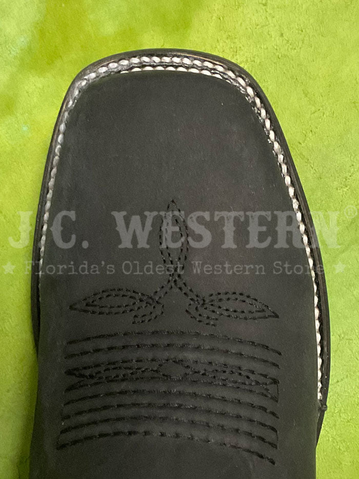 Circle G L6079 Mens Embroidery Square Toe Boot Black front and inner side view pair. If you need any assistance with this item or the purchase of this item please call us at five six one seven four eight eight eight zero one Monday through Saturday 10:00a.m EST to 8:00 p.m EST