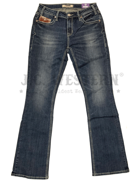 Rock & Roll Denim BW4MD02971 Womens Cowhide Mid Rise Bootcut Jean Dark Vintage front view. If you need any assistance with this item or the purchase of this item please call us at five six one seven four eight eight eight zero one Monday through Saturday 10:00a.m EST to 8:00 p.m EST