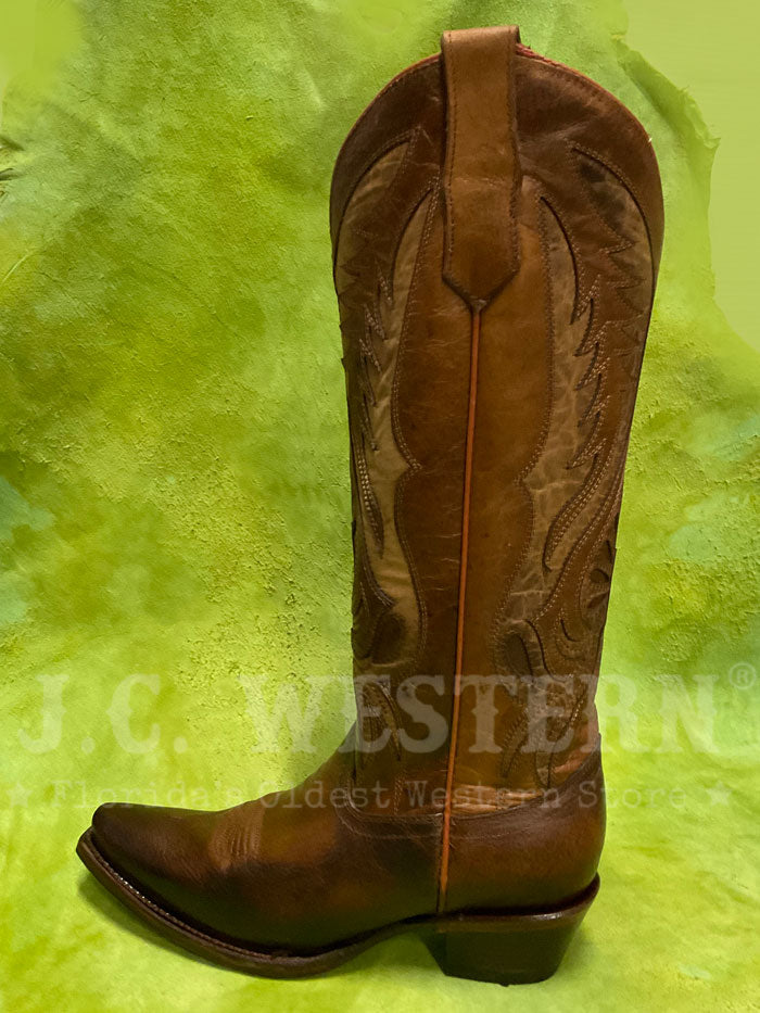 Circle G L6085 Inlay And Embroidery Tall Top Boot Bronze front and inner side view. If you need any assistance with this item or the purchase of this item please call us at five six one seven four eight eight eight zero one Monday through Saturday 10:00a.m EST to 8:00 p.m EST
