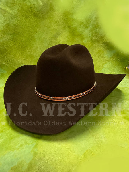Resistol RFKGMN-524022 George Strait Collection KINGMAN 6X Felt Hat Chocolate side / front view. If you need any assistance with this item or the purchase of this item please call us at five six one seven four eight eight eight zero one Monday through Saturday 10:00a.m EST to 8:00 p.m EST