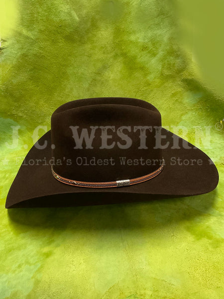Resistol RFKGMN-524022 George Strait Collection KINGMAN 6X Felt Hat Chocolate left side view. If you need any assistance with this item or the purchase of this item please call us at five six one seven four eight eight eight zero one Monday through Saturday 10:00a.m EST to 8:00 p.m EST