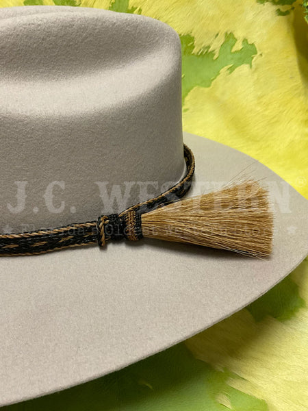 Fashionwest HH05TT-8 Horse Hair Hatband Brown onhat close up. If you need any assistance with this item or the purchase of this item please call us at five six one seven four eight eight eight zero one Monday through Saturday 10:00a.m EST to 8:00 p.m EST