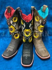 Los Altos Ladies CRAZY Flower Embroidery Boot Tan black and brown. If you need any assistance with this item or the purchase of this item please call us at five six one seven four eight eight eight zero one Monday through Saturday 10:00a.m EST to 8:00 p.m EST