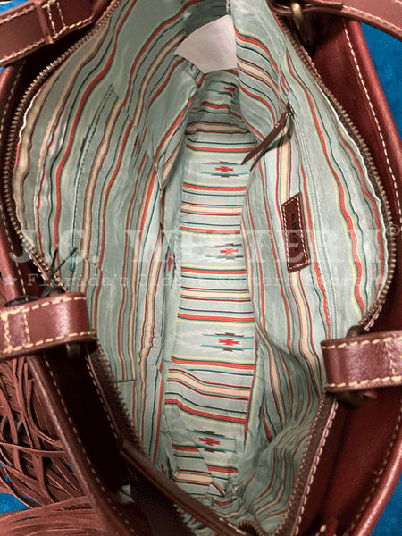 Ariat A770009302 Womens Victoria Collection Tote Brown inside view. If you need any assistance with this item or the purchase of this item please call us at five six one seven four eight eight eight zero one Monday through Saturday 10:00a.m EST to 8:00 p.m EST