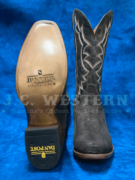 Dan Post DP3103 Mens ANDERS Ostrich Leg Leather Boot Dark