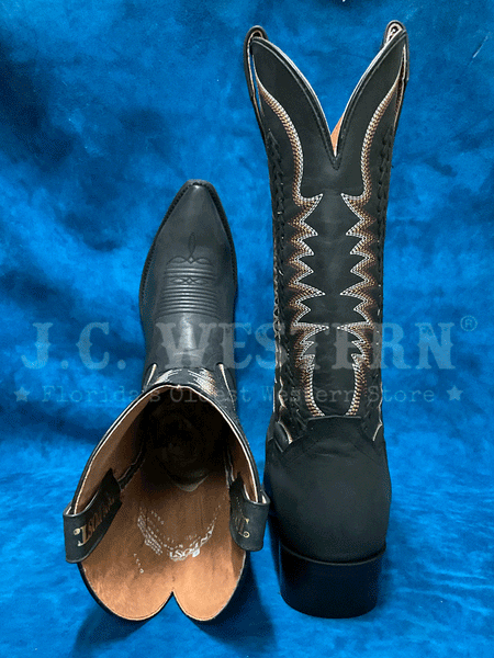 Dan Post DP3176 Mens RIP Snip Toe Western Boot Charcoal back and toe from above view. If you need any assistance with this item or the purchase of this item please call us at five six one seven four eight eight eight zero one Monday through Saturday 10:00a.m EST to 8:00 p.m EST