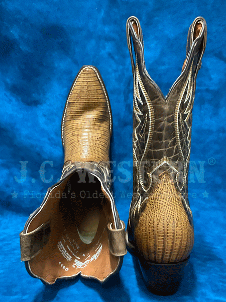 Dan Post DP5103 Womens CELINE Lizard Western Boots Tan back and toe view from above. If you need any assistance with this item or the purchase of this item please call us at five six one seven four eight eight eight zero one Monday through Saturday 10:00a.m EST to 8:00 p.m EST