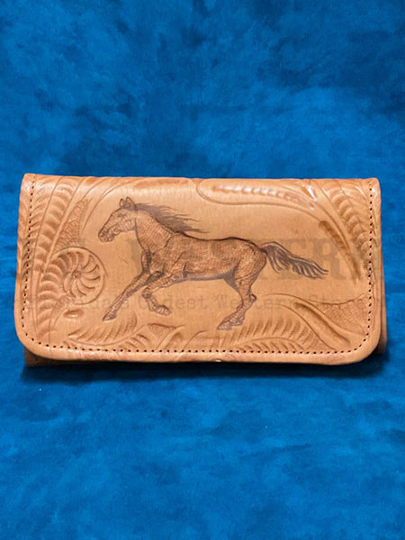 American West 1515282 Ladies Tri-Fold Wallet Tan front view. If you need any assistance with this item or the purchase of this item please call us at five six one seven four eight eight eight zero one Monday through Saturday 10:00a.m EST to 8:00 p.m EST
