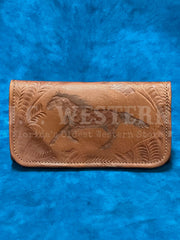 American West 1565282 Ladies Tri-Fold Wallet Brown front view. If you need any assistance with this item or the purchase of this item please call us at five six one seven four eight eight eight zero one Monday through Saturday 10:00a.m EST to 8:00 p.m EST