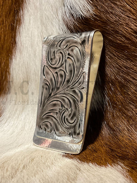 Fashionwest MC-01R Rider Western Money Clip Gold And Silver back view. If you need any assistance with this item or the purchase of this item please call us at five six one seven four eight eight eight zero one Monday through Saturday 10:00a.m EST to 8:00 p.m EST