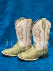 Twister 446003624 Kids POSY Western Boot Light Pink And Tan inner and outter side view. If you need any assistance with this item or the purchase of this item please call us at five six one seven four eight eight eight zero one Monday through Saturday 10:00a.m EST to 8:00 p.m EST