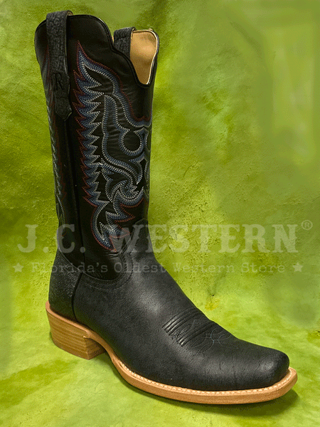 R.Watson RW7103-1 Mens Cape Buffalo Western Boot Midnight Blue front and side view. If you need any assistance with this item or the purchase of this item please call us at five six one seven four eight eight eight zero one Monday through Saturday 10:00a.m EST to 8:00 p.m EST