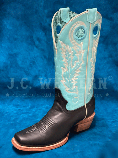 Corral A4458 Ladies Embroidery Pull Holes Square Toe Boot Black front and side view. If you need any assistance with this item or the purchase of this item please call us at five six one seven four eight eight eight zero one Monday through Saturday 10:00a.m EST to 8:00 p.m EST