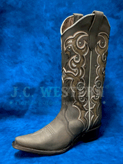 Circle G L6029 Ladies Triad Inlay Embroidery Studs Boot Chocolate Brown front and side view. If you need any assistance with this item or the purchase of this item please call us at five six one seven four eight eight eight zero one Monday through Saturday 10:00a.m EST to 8:00 p.m EST