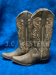 Circle G L6029 Ladies Triad Inlay Embroidery Studs Boot Chocolate Brown side view of pair. If you need any assistance with this item or the purchase of this item please call us at five six one seven four eight eight eight zero one Monday through Saturday 10:00a.m EST to 8:00 p.m EST