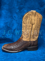 Circle G L6059 Mens Ostrich Leg Embroidery Square Toe Boot Brown outter side view. If you need any assistance with this item or the purchase of this item please call us at five six one seven four eight eight eight zero one Monday through Saturday 10:00a.m EST to 8:00 p.m EST