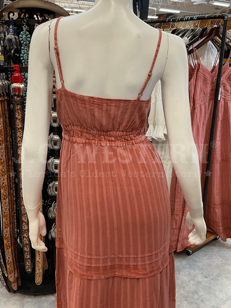Z Supply ZD242515S-ACY Womens Divinity Midi Dress Adobe Clay Rust back view. If you need any assistance with this item or the purchase of this item please call us at five six one seven four eight eight eight zero one Monday through Saturday 10:00a.m EST to 8:00 p.m EST