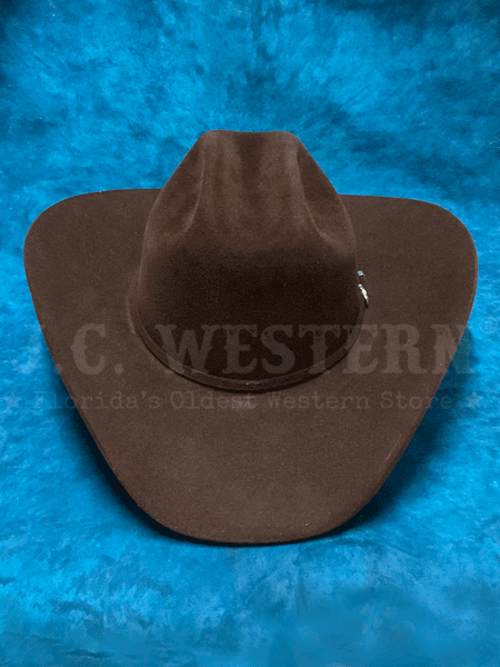 Serratelli VEGASCHVEL 8X Felt Western Hat Cherry Velvet  full front view. If you need any assistance with this item or the purchase of this item please call us at five six one seven four eight eight eight zero one Monday through Saturday 10:00a.m EST to 8:00 p.m EST