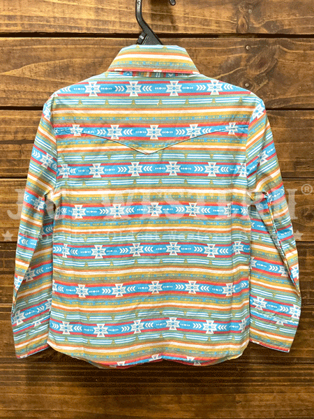 Panhandle C6S3497 Kids Girls Aztec Print Long Sleeve Snap Shirts Multi Color. If you need any assistance with this item or the purchase of this item please call us at five six one seven four eight eight eight zero one Monday through Saturday 10:00a.m EST to 8:00 p.m EST