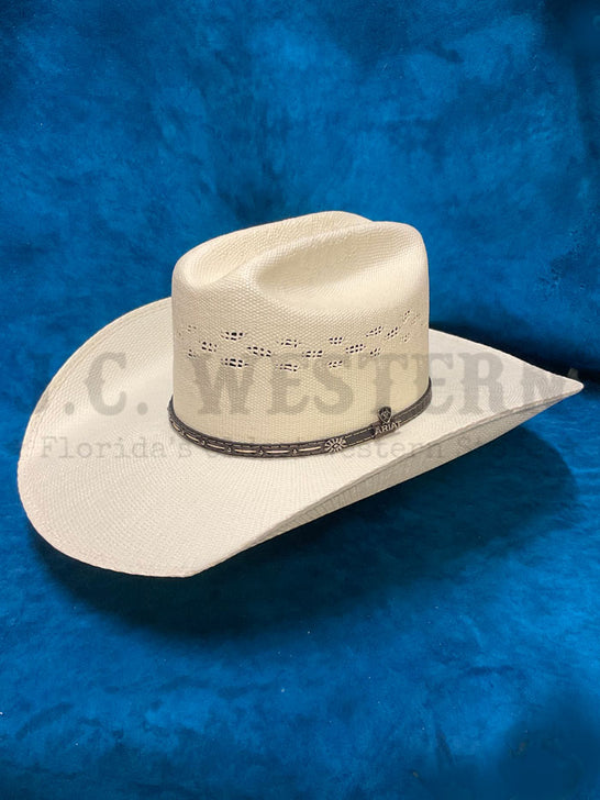 Ariat A73172 Bangora Straw Hat Ivory side / front view. If you need any assistance with this item or the purchase of this item please call us at five six one seven four eight eight eight zero one Monday through Saturday 10:00a.m EST to 8:00 p.m EST