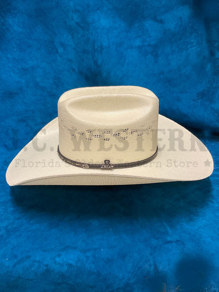 Ariat A73172 Bangora Straw Hat Ivory left side view. If you need any assistance with this item or the purchase of this item please call us at five six one seven four eight eight eight zero one Monday through Saturday 10:00a.m EST to 8:00 p.m EST