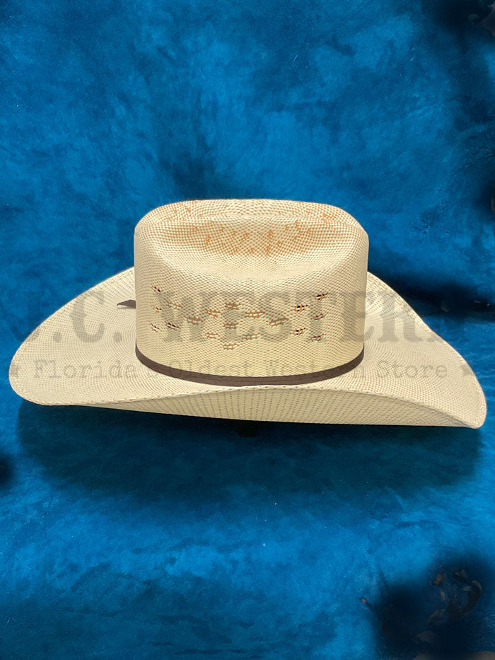Ariat A73242 Bangora Straw Hat Ivory Tan side / front view. If you need any assistance with this item or the purchase of this item please call us at five six one seven four eight eight eight zero one Monday through Saturday 10:00a.m EST to 8:00 p.m EST