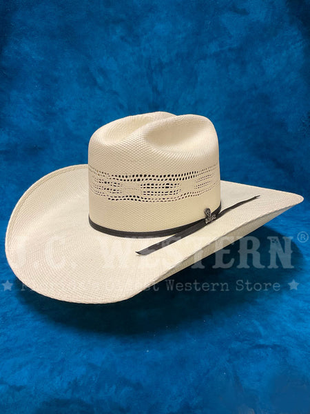 Ariat A73102 Bangora Straw Hat Ivory side / front view. If you need any assistance with this item or the purchase of this item please call us at five six one seven four eight eight eight zero one Monday through Saturday 10:00a.m EST to 8:00 p.m EST