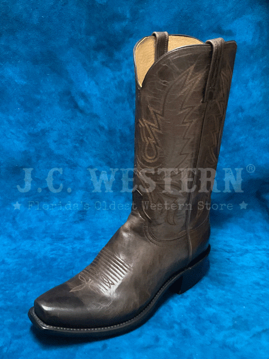 Lucchese N1556.74 Mens CORBIN Mad Dog Goat Boots Dark Chocolate Brown front and side view. If you need any assistance with this item or the purchase of this item please call us at five six one seven four eight eight eight zero one Monday through Saturday 10:00a.m EST to 8:00 p.m EST